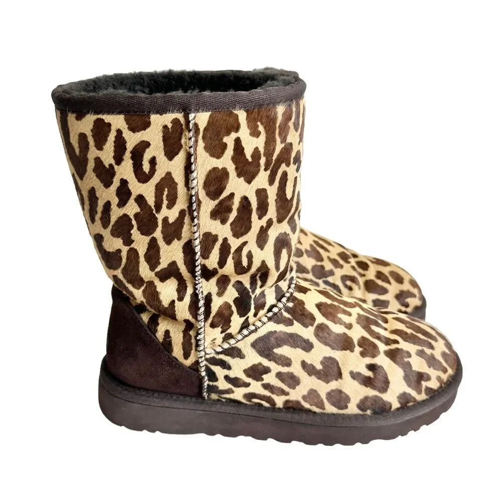 🔃UGG Australia Cheetah Print Calf Hair Short Boots